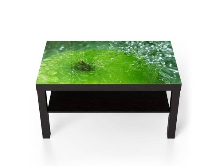 DEQORI Glastisch schwarz groß 90x50 cm Motiv Erfrischende Vitalität ausgefallener Beistelltisch aus Glas Hochglanz Couchtisch fürs Wohnzimmer moderner Couch Tisch mit Design