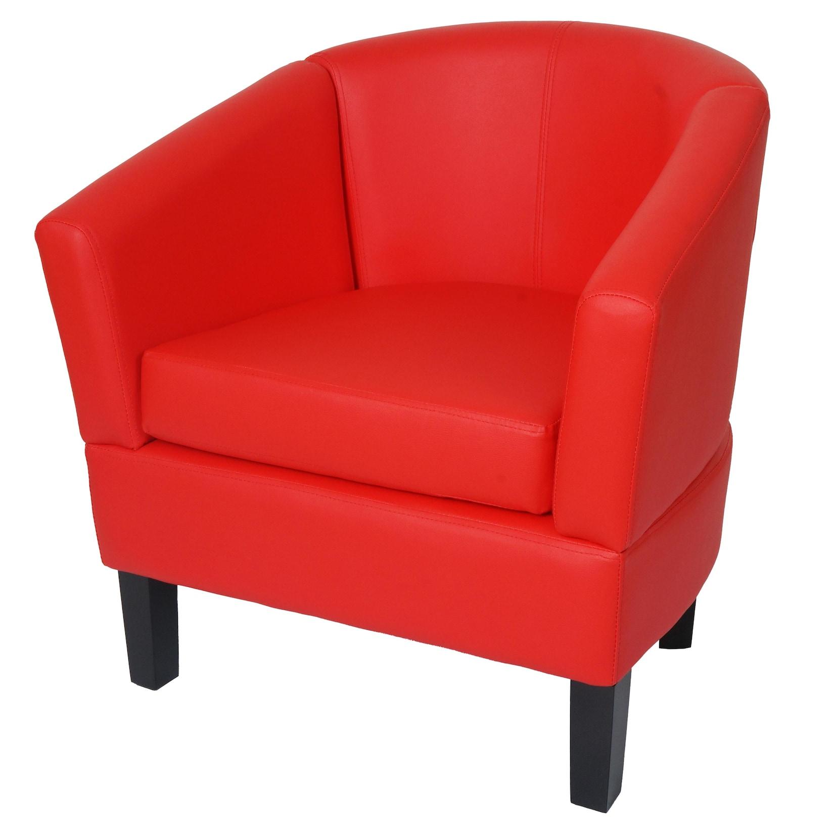 Lounge-Sessel MCW-O17, Sessel Clubsessel Cocktailsessel, MVG-zertifiziert Kunstleder ~ rot