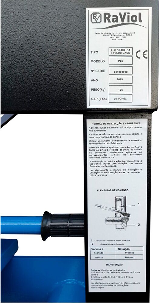 Prensa Hidráulica Manual Raviol P25M