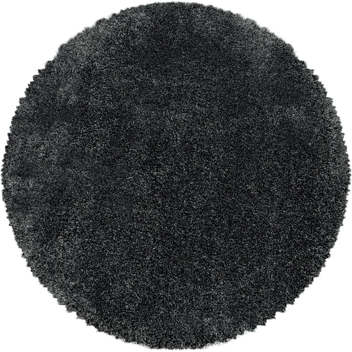 Rond extra hoogpolig shaggy vloerkleed Fluffy - Grijs - Diameter: 120 cm