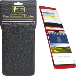 ON PAR Scorekartenmappe Ostrich Golf, schwarz/rot
