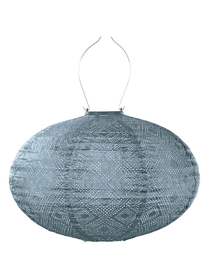 Lumiz LED-Solarlaterne ''Mosaic Oval'' in Blaugrau - (H)27 x Ø 40 cm - onesize