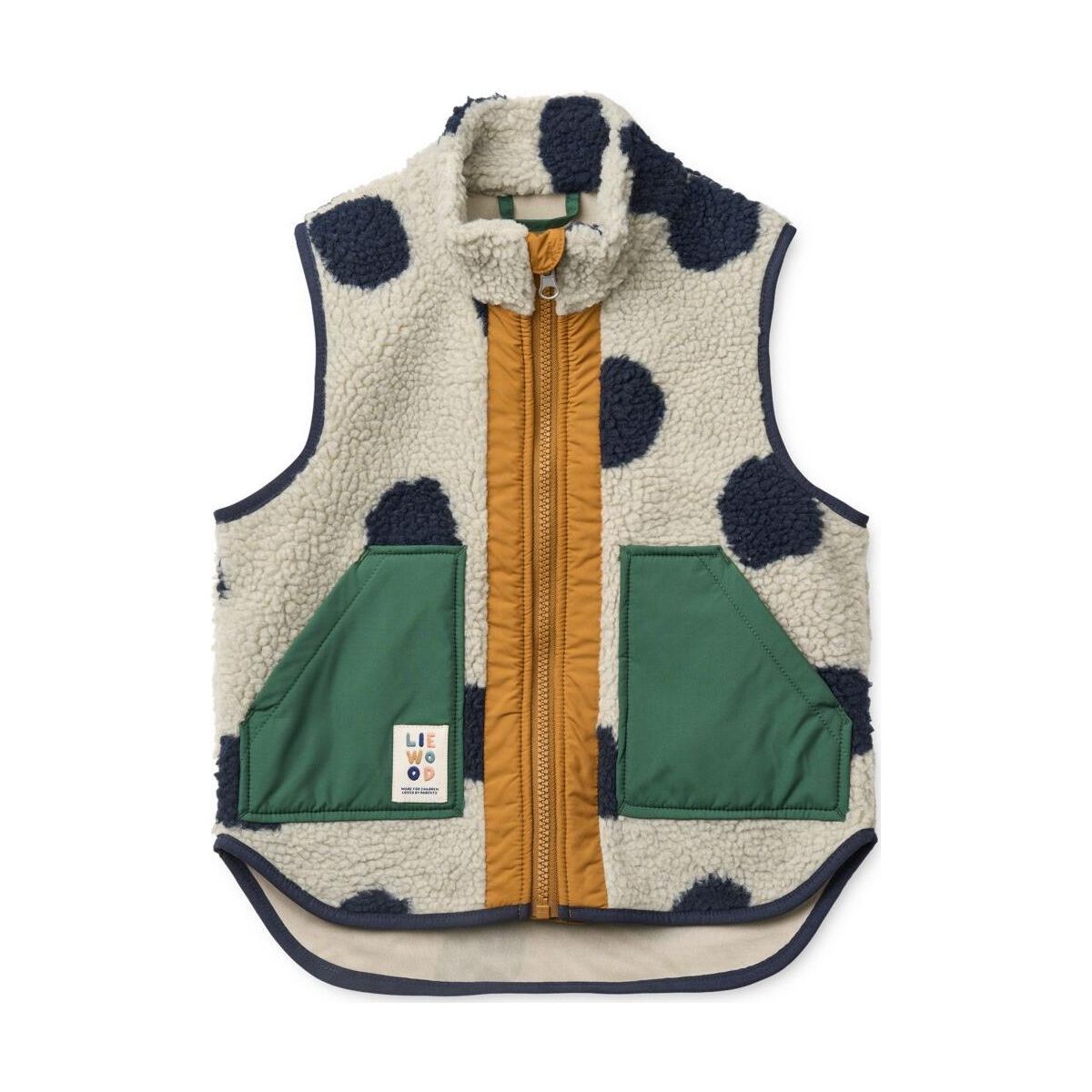 Liewood Noam Pile Vest spot dots / mist (2241) 128 LW20450-2241-128-CU