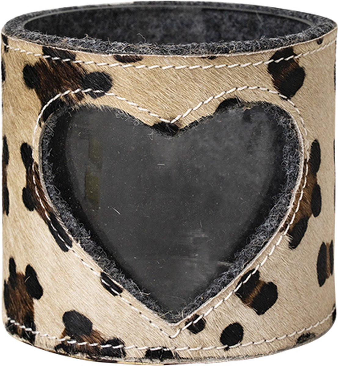 Mars & More Windlicht Hart met Luipaardprint, 10 cm