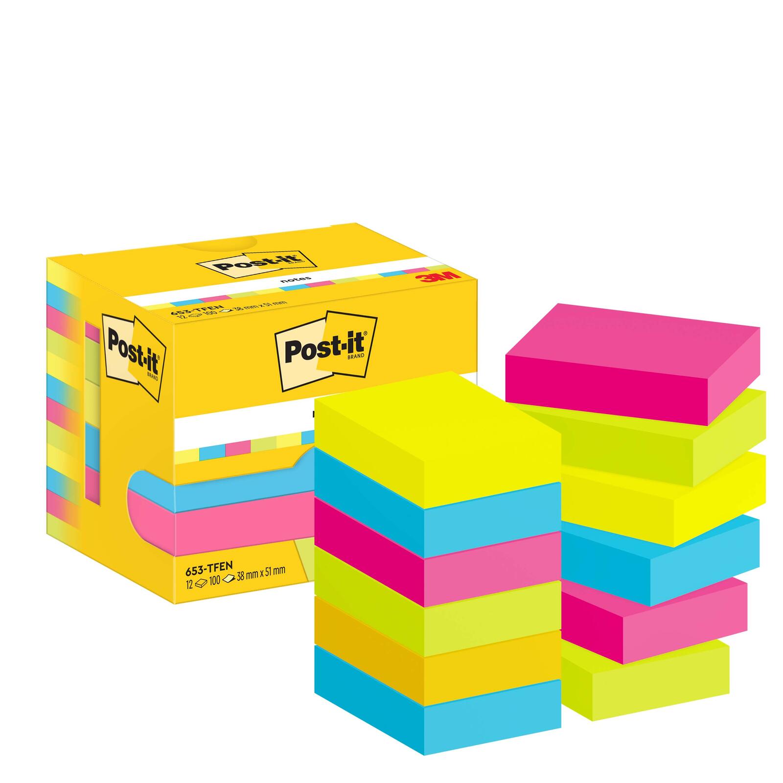 Post-it® Energetic Haftnotizen 5,1 x 3,8 cm 7100290179