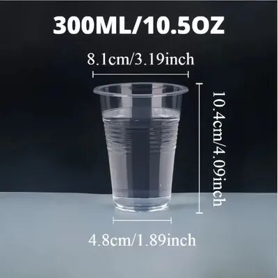 The Handy Homestead Clear Disposable Plastic Cups For Parties, Juice, Iced Coffee And Milk Tea 300ml