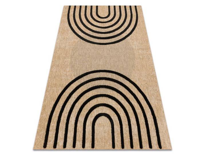Tapis SPARK 0688 beige / noir - Géométrique sisal structurel - 160x220 cm