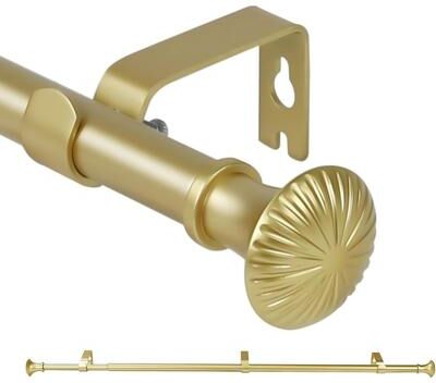 Urbanest "5/8"" Telescoping Single Curtain Rod Set with Trumpet Finials"