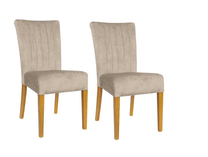 4-Fussstuhl HOME AFFAIRE, beige (natur geölt, latte 06, natur, terra 06), B:46cm H:93cm T:64cm, Massivholz, Polyester, Stühle, 4-Fussstuhl, vertikale Nähte in der Rückenlehne