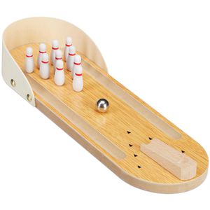 Relaxdays Geschicklichkeitsspiel Tischbowling, aus Holz, ab 1 Spieler, ab 3 Jahre