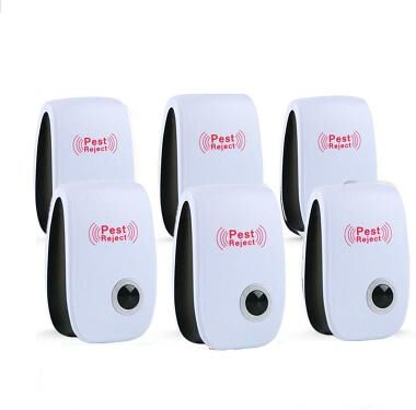 LightInthebox 6Pcs Ultrasonic Plug In Pest Repeller For Flea, Insects, Mosquitoes, Mice, Spiders, Ants, Rats, Roaches, Bugs, Non-Toxic, Humans Pets Safe