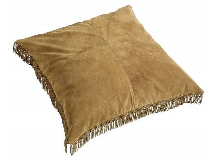 Nordal Hippie leren kussen incl vulling - bruin 100x100cm