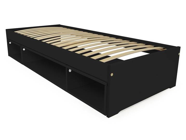Lit avec rangement Maël 90x200 90x200 Noir