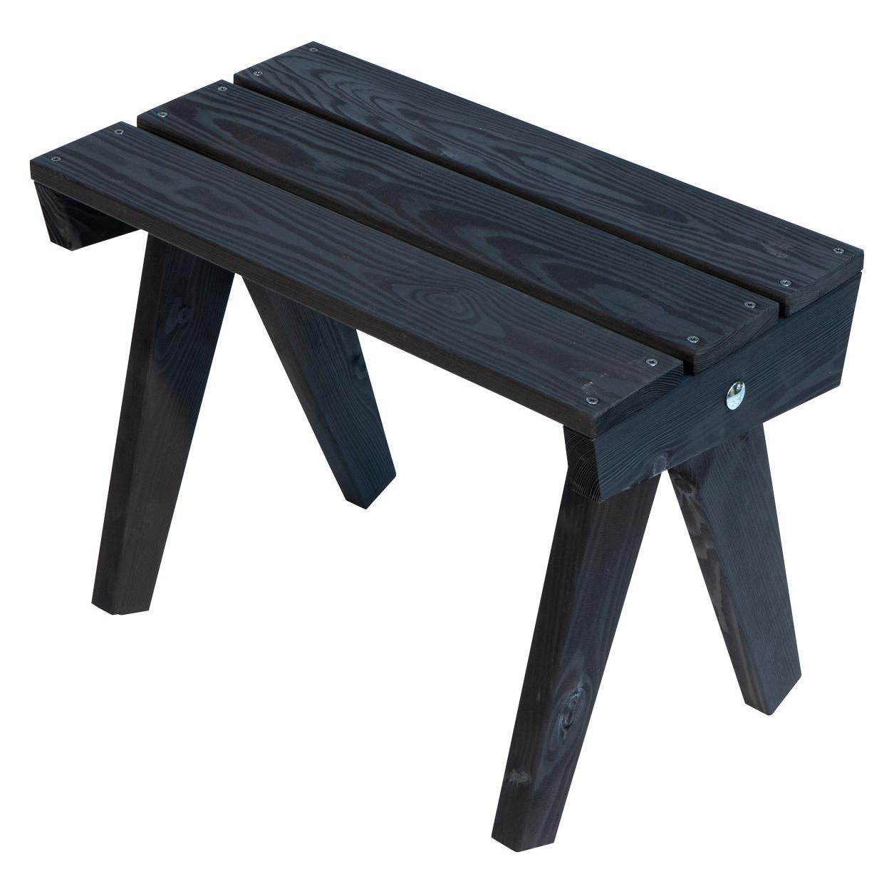 EcoFurn Granny Side Table / Stool, Pine, Black Oiled (39599010)