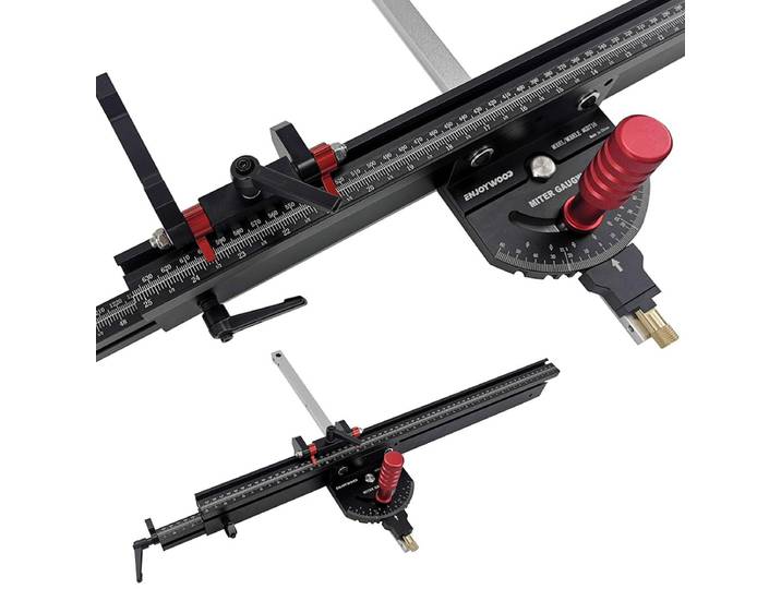 ENJOYWOOD – jauge à onglet d'angle 0-60 degrés pour le travail du bois, clôture étendue de 600 à 200mm pour scie de Table, Table de routeur, réglage d'angle de précision