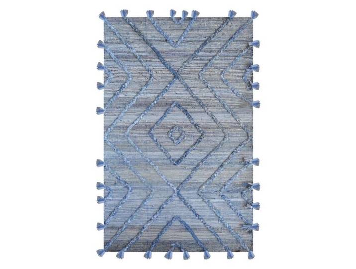 Tapis - THE RUG REPUBLIC - Worgan - Denim recyclé - 160 x 230 cm - Bleu/ivoire