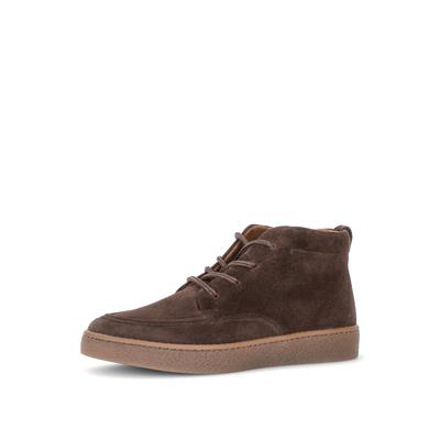 Schnürboots GABOR, Damen, Gr. 36, Textil, cacao, Veloursleder, unifarben, Basic, Schuhe Schnürboots, Plateau, Casual-Schnürer