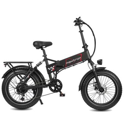 E-Bike MAXTRON "Maxtron Polaris 20-Zoll Elektro-Fatbike" Gr. 42, schwarz (schwarz, schwarz), Elektrofahrräder, 33cm, mit 60 Nm Power – perfekt für City-Pendler