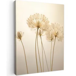 LEINWANDBILD Sonnenlicht - Löwenzahn - Botanisch - Blumen Wandbild Wohnzimmer 60x80 cm