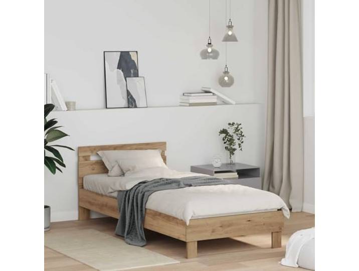 RJPLMFV Bettgestell, Holz, 75 x 190 cm Modernes Design, Kopfteil inklusive, Latten, leicht zu reinigen, minimalistischer Stil