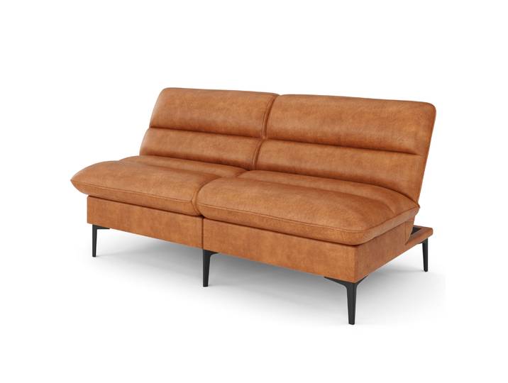 Schlafsofa Leder JIMMY braun