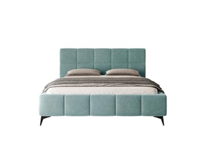 Chilly. Möbel Design Bett Miria - Polsterbett mit stabilem Metallrahmen, Bettkasten und Stauraum - 160x200 cm - Samt Türkis