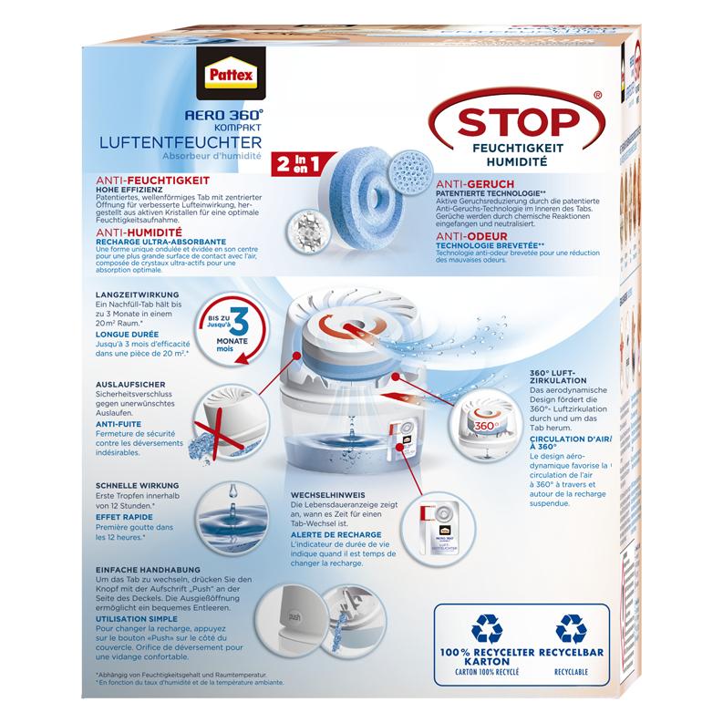 Pattex Luftentfeuchter Aero360° Badgerät, Weiss Luftentfeuchter (20 m²) (3005189)
