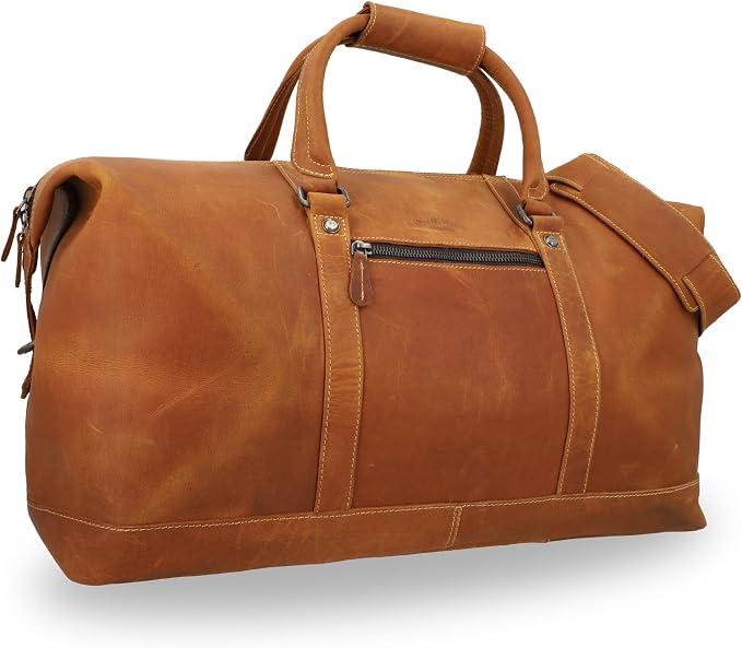 Silecomplaza Weekender Herren Ruben - Reisetasche Herren aus Echtleder in Braun - 36 L Vintage Sporttasche für Kurztrips & Wochenendausflüge