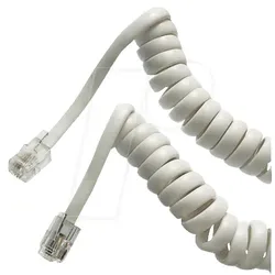 HSK 4-4W 4M - Telefon Hörerkabel, 4 m, weiß
