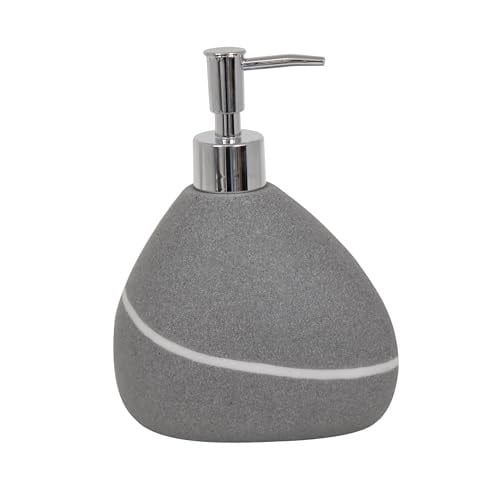 MSV Zen zeepdispenser voor vloeibare zeep in grijs steen-look met pomp