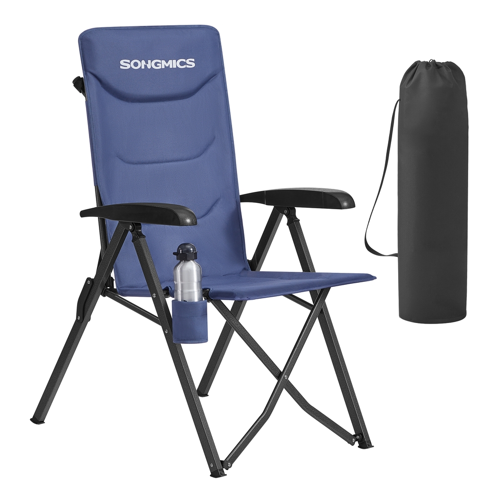 SONGMICS Faltbarer Campingstuhl mit verstellbarer Rückenlehne blau GCB015QZ01