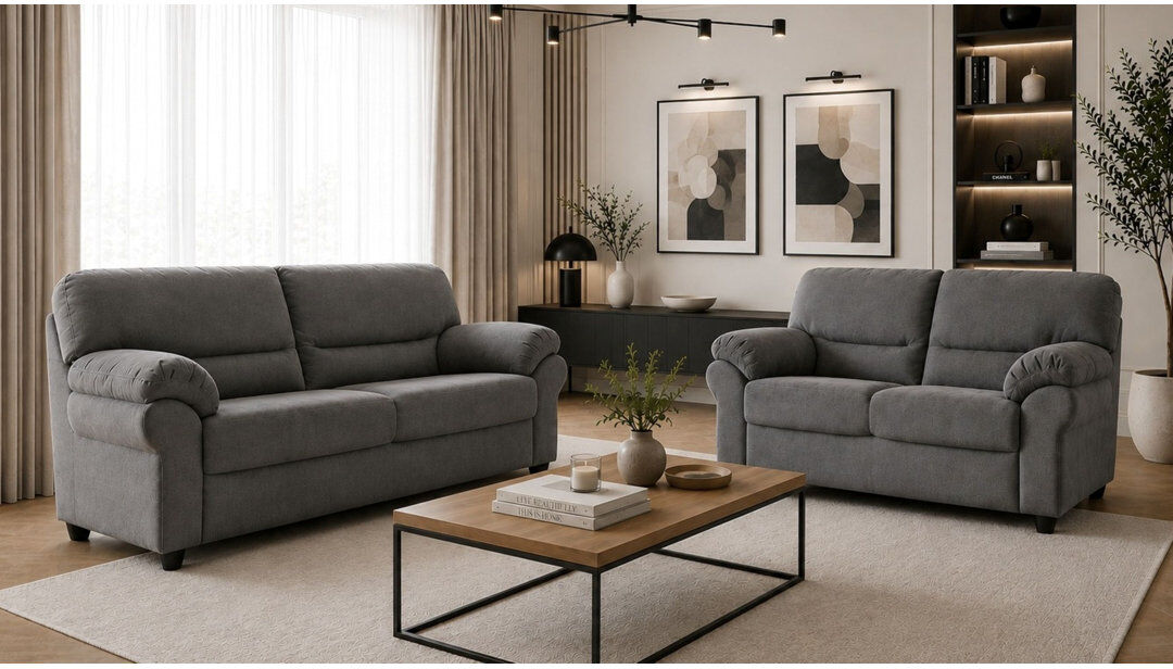 Wade Logan Absolom 2 Piece Standard Living Room Set Graphite 2