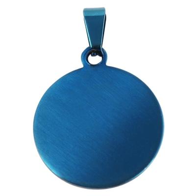 Anhänger mit Gravur AKZENT "aus Edelstahl, gravurfähig", blau, Schmuckanhänger, Damen, Edelstahl
