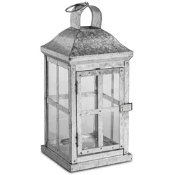 Laterne 30 cm Edelstahl Grau