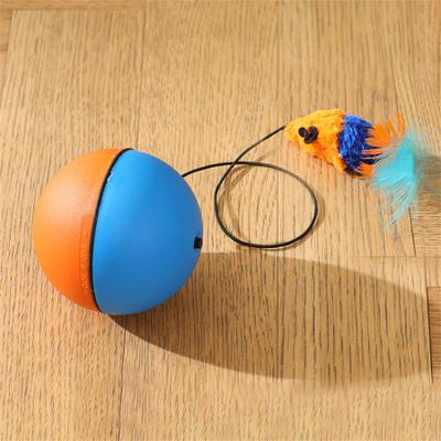Multicon Wholesale Hub Battery Powered Interactive Cat Toy Ball With Tracking Mouse Automatic Rolling Teaser For Cats Of All Breeds blue