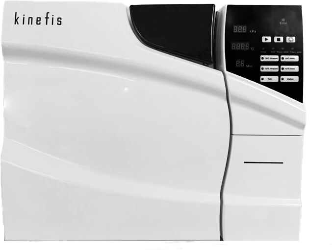 Autoclave Classe B 18 Litros Kinefis Experience com ecrã de LED + Destilador de água de presente. Inclui impressora interna