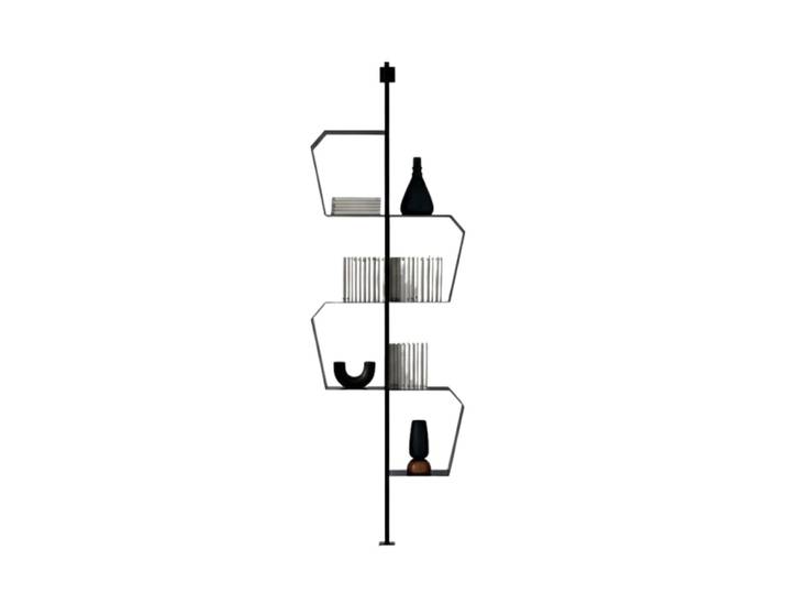 Bibliothèque verticale noire avec pieds réglables, 75 x 35 cm, hauteur