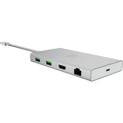 Razer USB-C Dock - Mercury Edition (USB-C, 11 Ports), Dockingstation + USB Hub, Weiss, Silber