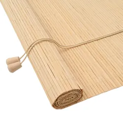 vidaXL Rollo mit Vorhängen Natur 90 x 160 cm Bambus