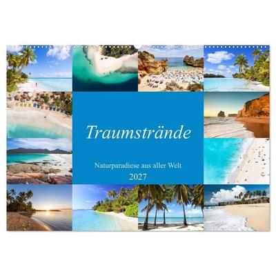 Traumstrände - Naturparadiese aus aller Welt (Wandkalender 2027 DIN A2 quer), CALVENDO Monatskalender