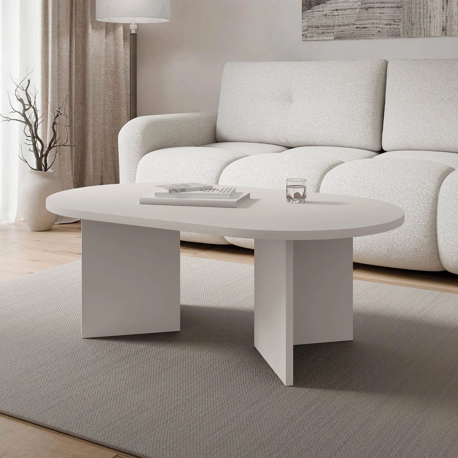 garneroarredamenti Tavolino da salotto 110x65cm beige cashmere Elden