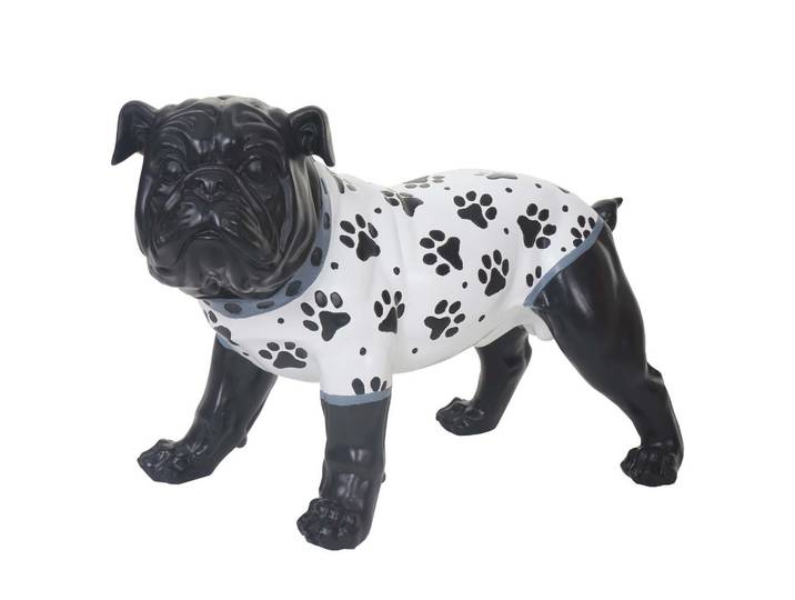 Jamb Deko Figur Bulldogge Schwarz, Stein, 21x25x19 cm, Dekoration, Dekofiguren & Skulpturen, Dekotiere