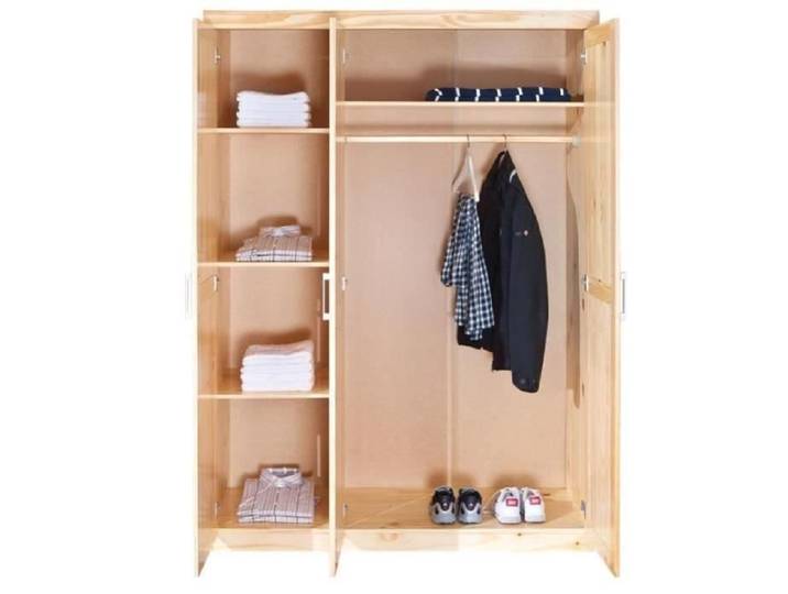 Armoire Bois 3 Portes  Angel  190cm Naturel