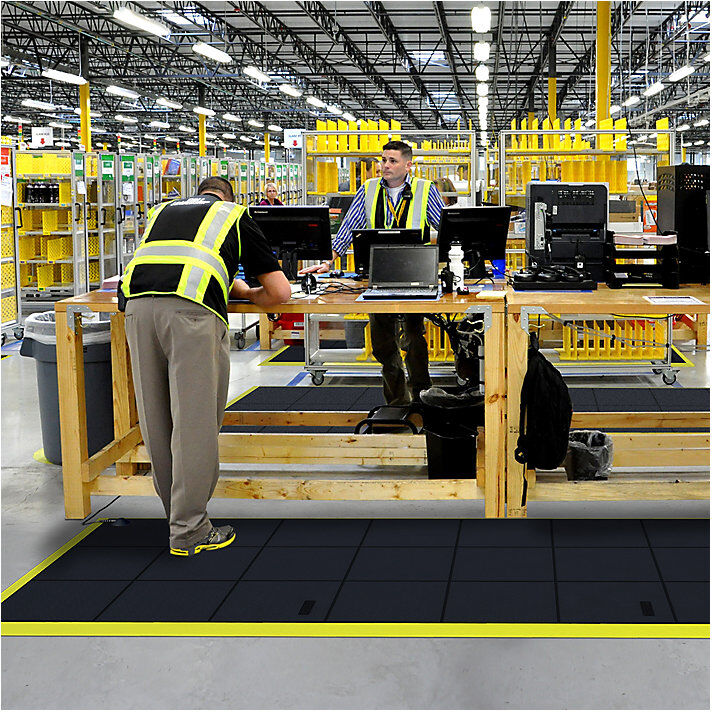 Stecksystem, Cushion Ease Solid, ESD, geschlossen, LxBxH 910 x 910 x 19 mm, schwarz NOTRAX