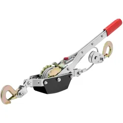 VEVOR Handhebelseilzug, 2 Tonnen (4.409 lbs) Zugkraft, 3,7 m Stahlkabel, 2 Haken, Hochleistungs-Ratschen-Handseilwinde mit Doppelgetriebe, Flaschenzug-Seilzieher, ideal für Fahrzeugrettung