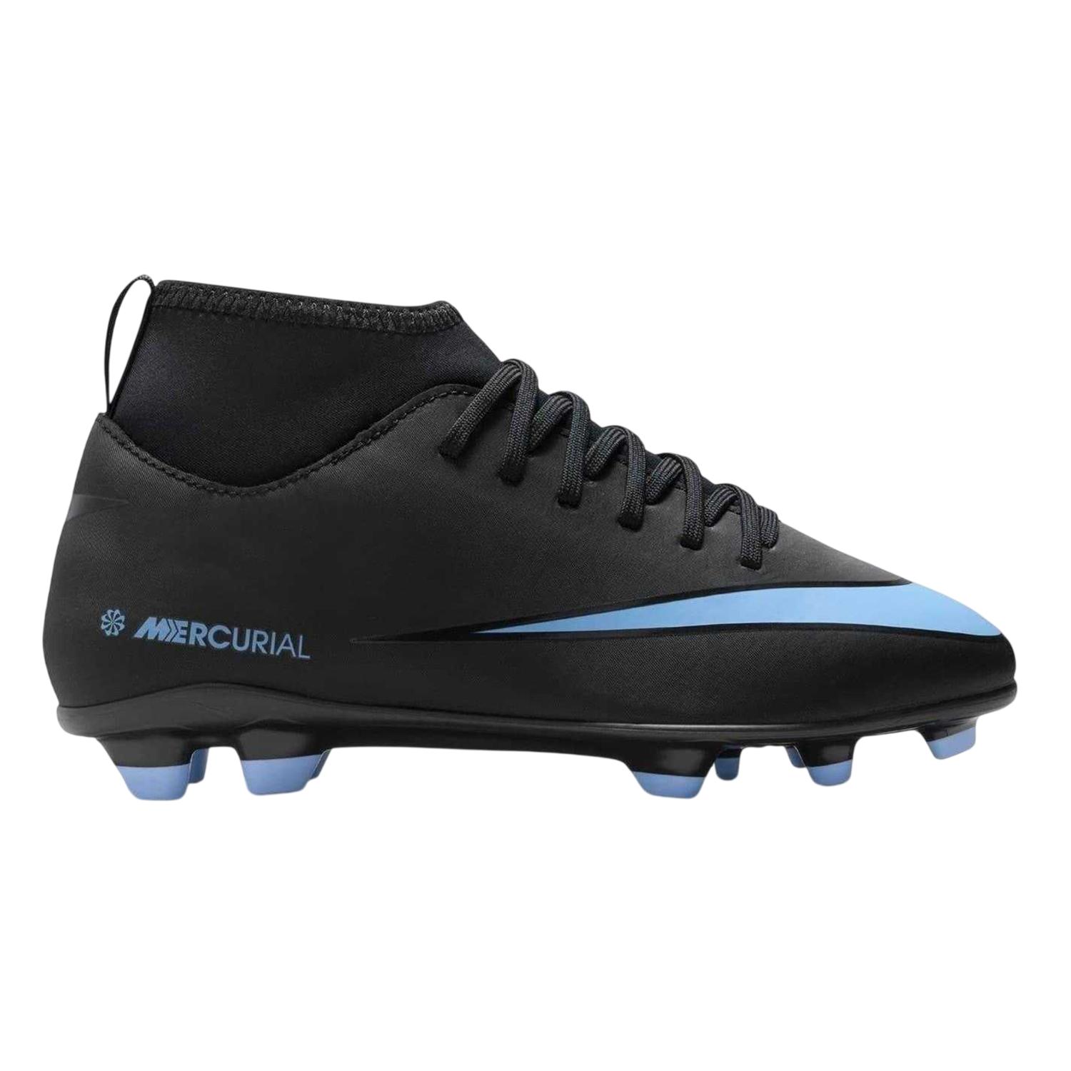 Nike - "Mercurial" Fußballschuhe mit festem Boden für Kinder (Schwarz/Blau)