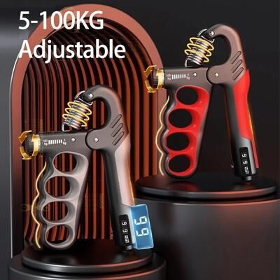 Inspired Living Adjustable Hand Grip Strengthener And Forearm Trainer mechanical Red