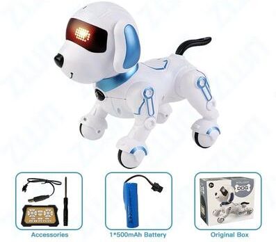 Uplifted Goods Programmable RC Robot Stunt Dog Toy blue Premium Version Set