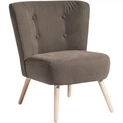 SESSEL Kassi Bezug Veloursstoff Buche natur / sahara