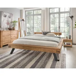 Massivholz »Vancouver 3« Wildeiche Balkenbett 180x200 cm
